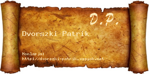 Dvorszki Patrik névjegykártya