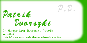 patrik dvorszki business card